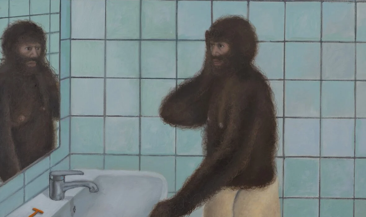 The razor, the mirror and the animal looking back.